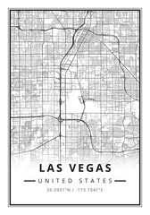 Street map art of Las Vegas city in USA - United States of America - America - 677704951