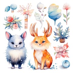 Fototapeta premium set of funny cartoon cats