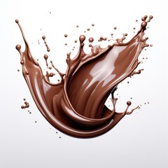 chocolate splash isolated on white, milk chocolate splash isolated on a white background, milk...