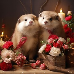 two pigs in a christmas tree