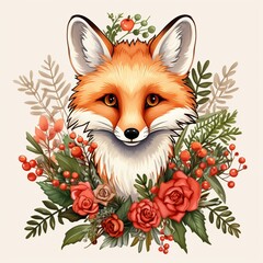 Obraz premium fox with a heart