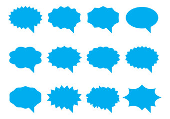 Set talk bubbles speech vector. Blank empty bubble icon design elements. Chat on line symbol template. Collection dialogue balloon stickers silhouette. 
