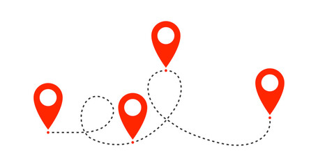 Geo location icon. Map pin symbol. Direction road background. Place marker. Navigation position. Destination address. GPS tag. Flat color. Vector sign.