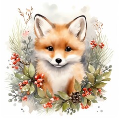 Fototapeta na wymiar red fox on white