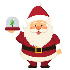 cute santa clause character vector illustration isolated white background