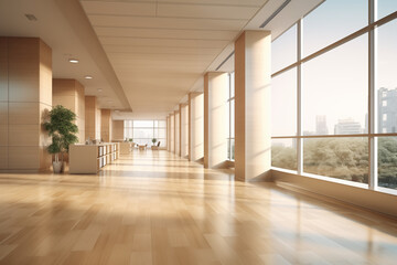 spacious lobby of the business center