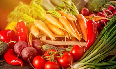 Raw fresh ripe healthy vegetable set