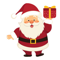 cute santa clause character vector illustration isolated white background