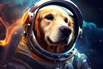 dog with astronaut suit