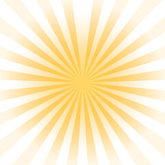 Transparent Sun ray background. Radial beam sunrise or sunset light retro design illustration. Light sunburst glowing background. 