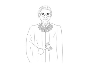 RBG Line Illustration in Black & White art