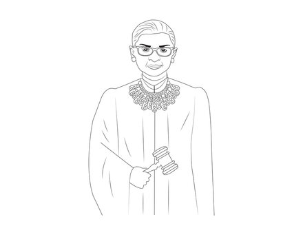 RBG Line Illustration in Black & White art
