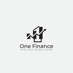 Number One 1 and Finance icon logo design