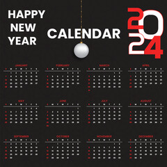 2024 annual planner calendar template schedule modern design