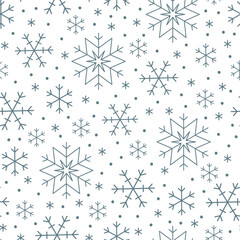 Fototapeta premium Snowflakes seamless pattern. Vector illustration.