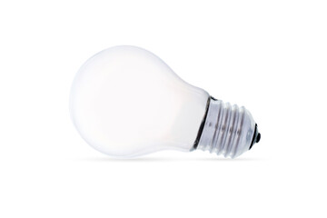 Horizontal light bulbs on a white background. White lamp without electric filament.