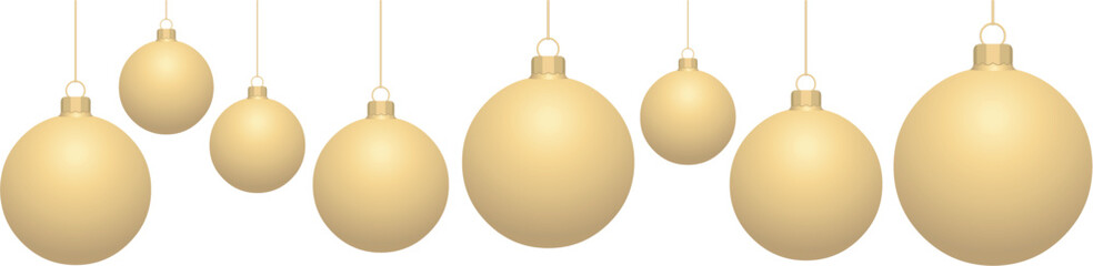 Bannière boules de Noël avec suspensions en or