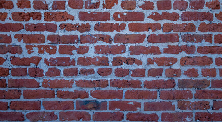 Old Red Brick Wall with White Mortar.