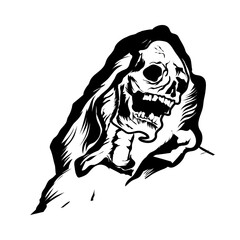 skeleton black tatto flat design