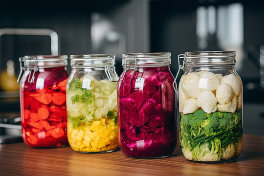 pickled vegetables in jars