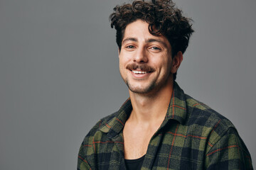 Man face hipster fashion smile portrait