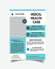 Medical flyer template, health flyer leaflet, medical flyer design A4 size vector file