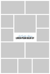 Obraz premium Pictures or photos frame collage and digital photo wall template