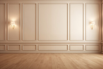 interior of an empty beige room
