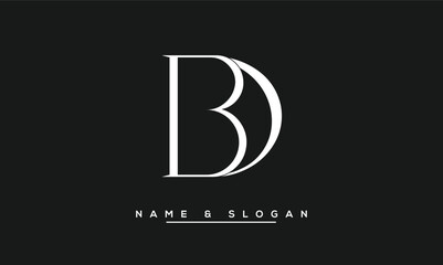 DB,  BD,  D,  B  Abstract  Letters  Logo  Monogram - obrazy, fototapety, plakaty