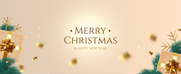 3d Realistic christmas golden ornament vector