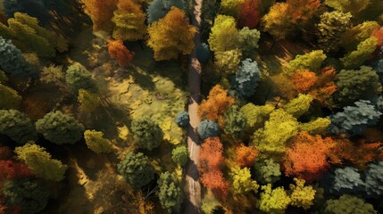 tree forest park vibrant aerial illustration environment natural, above background, beautiful drone tree forest park vibrant aerial