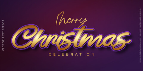 vector editable 3d text effect merry christmas with gradient background