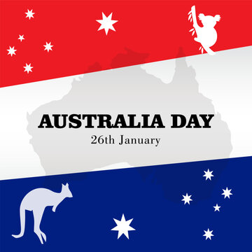 australia day vector illustration. it is suitable for card, banner, or poster