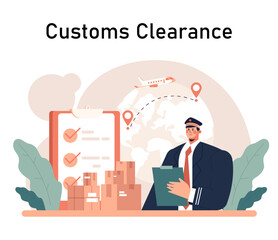 Delivery of goods. Warehousing, logistics and delivery of customer' order. Transportation and distribution service. Flat vector illustration