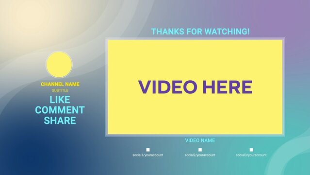 Happy Gradient Social Video End Card Template