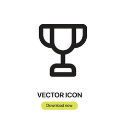 Trophy icon vector. Linear-style sign for mobile concept and web design. Trophy symbol illustration. Pixel vector graphics - Vector.