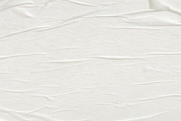 White blank crumpled and creased paper poster texture background