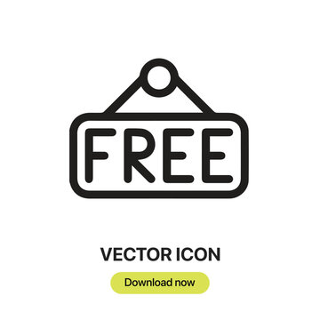 Free icon vector. Linear-style sign for mobile concept and web design. Free symbol illustration. Pixel vector graphics - Vector.