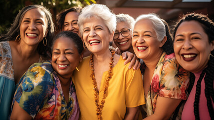 Obraz premium Vitality, and the joyful spirit of a group of mature women