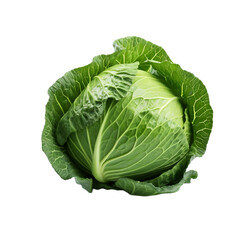 Obraz premium Fresh green cabbage isolated on transparent background