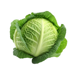 Fototapeta premium Fresh green cabbage isolated on transparent background