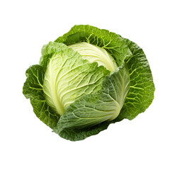 Obraz premium Fresh green cabbage isolated on transparent background