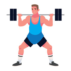 fitness man with barbell