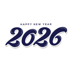 New year 2026 typography logo design. Happy new year 2026 logo design	

