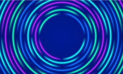 Circular neon lights backdrop.
