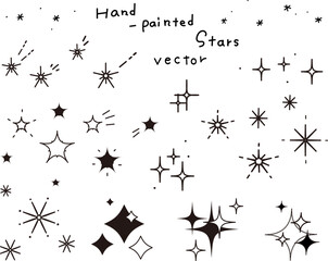 Srars -shooting stars -set- on white background
