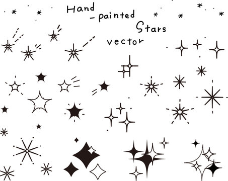 Srars -shooting stars -set- on white background