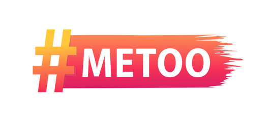 Hashtag with Me Too text. Slogan badge. Metoo hashtag thursday throwback symbol. Vector illustration