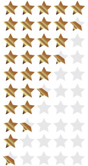 Rating. Gold stars on a white background. Vector.