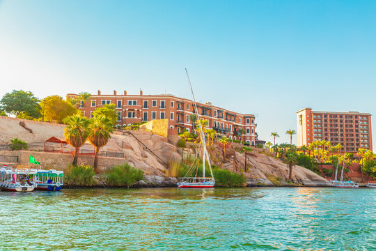 The famous Cataract Hotel in Aswan in the morning.